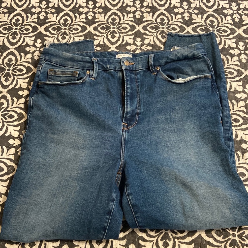 Good American Always Fits Good Waist Jeans-Size 14-18-Indigo324